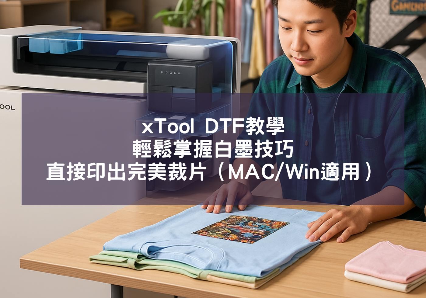 xTool DTF教學，輕鬆掌握白墨技巧，直接印出完美裁片（MAC/Win適用）